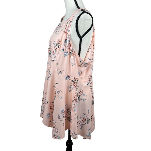 Torrid Goddess Women’s Top Plus Size 3 (3X) Pink Floral Mock Neck Sleeveless NWT - Picture 5 of 12